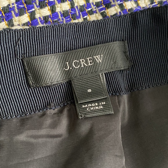 J Crew Postage Stamp Mini Skirt Navy/Purple Tweed, Size 8 - Picture 8 of 9